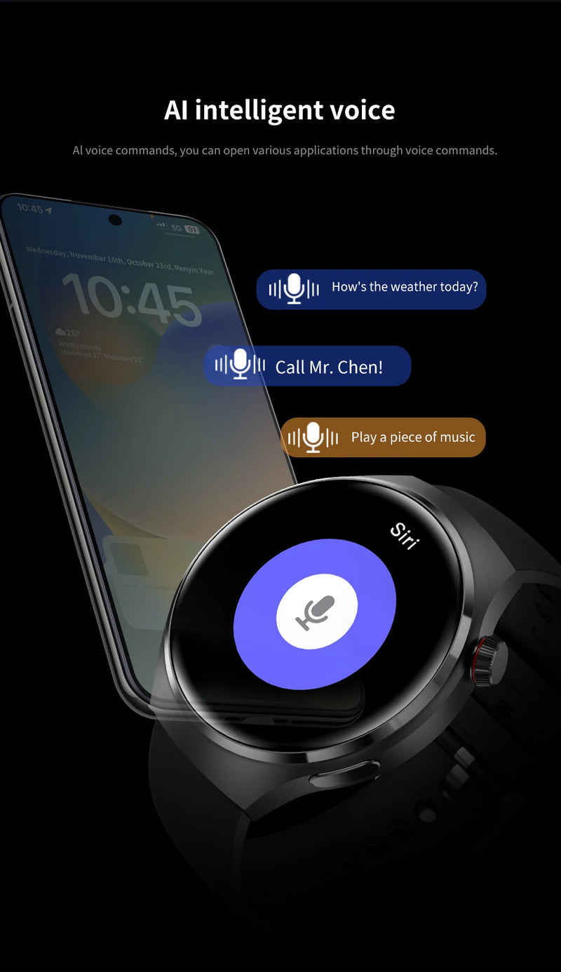 Novo relógio inteligente GPS masculino para Huawei Watch 4 Pro 360*360